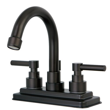 Kingston Brass KS8665EL Elinvar 4" Centerset Bathroom Faucet W/ Brass Pop-Up, Bronze KS8665EL